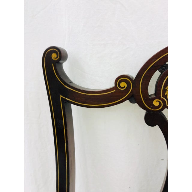 Antique Inlaid Edwardian Arm Chair For Sale In Raleigh - Image 6 of 13