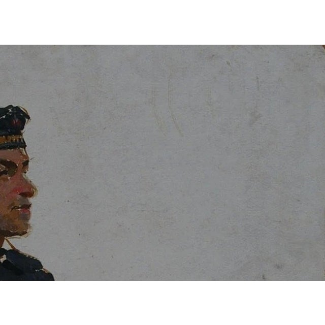 Realism Original Soviet Oil Painting: Soldier Portrait by Ukrainian Artist Shponko, 1965 43-58 For Sale - Image 3 of 6