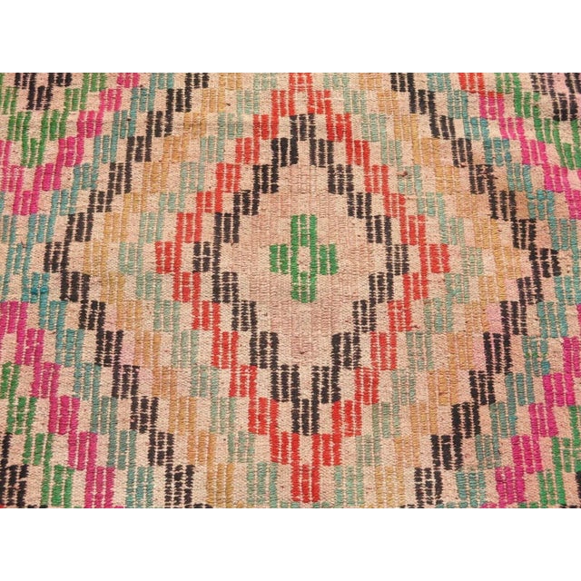 Textile 1960s Vintage Turkish Handmade Kilim Rug - 74"x114" For Sale - Image 7 of 12