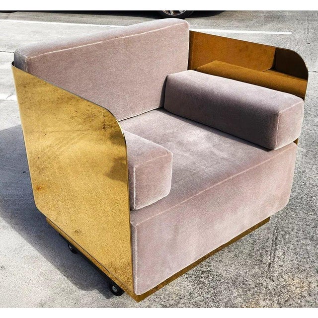 Mid-Century Modern Andrew Martin Polished Metal Occasional Chair For Sale - Image 3 of 9