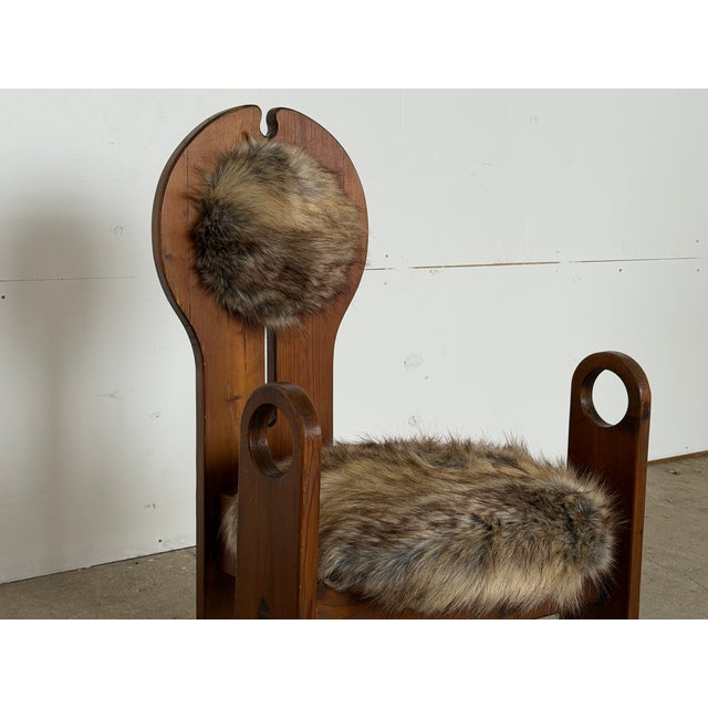 1970s Sculptural Pine Lounge Chair by Szedleczky, Hungary, 1970s For Sale - Image 5 of 12