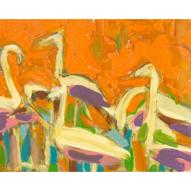 Late 20th Century Mixed Media Painting of Egrets by Harry Hilson For Sale - Image 5 of 7