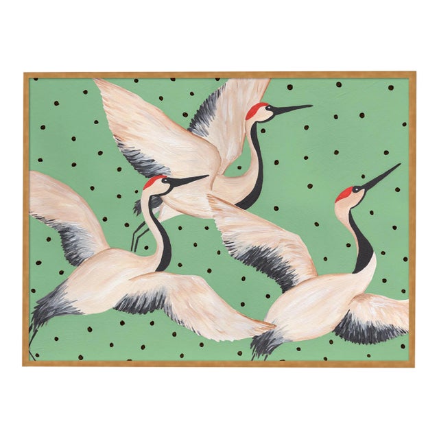 Babette Cleo & Estelle Rouleau in Green by Willa Heart in Gold Frame, Medium Art Print For Sale