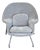 Mid-Century Modern Womb-Style Lounge Chair – Chrome & Gray Upholstery For Sale