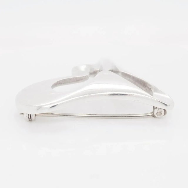 Metal Vintage Georg Jensen Sterling Silver Brooch or Pin No. 324 by Henning Koppel For Sale - Image 7 of 10