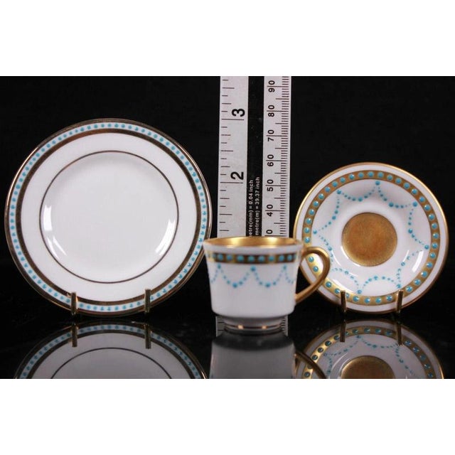 Ceramic Jewelled Miniature Porcelain Cup, Saucer and Plate by Ken Russell, 1980s, Set of 3 For Sale - Image 7 of 8
