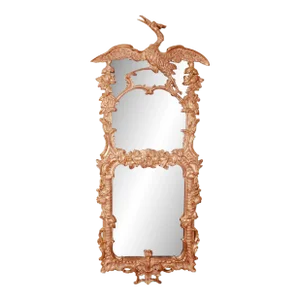18th C Style Burton-Ching George II Regency Giltwood Ho Ho Bird Mirror