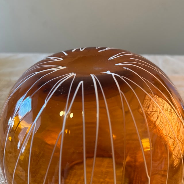 Mid-Century Modern Vase --Orange MCM Spherical Vase For Sale - Image 3 of 6