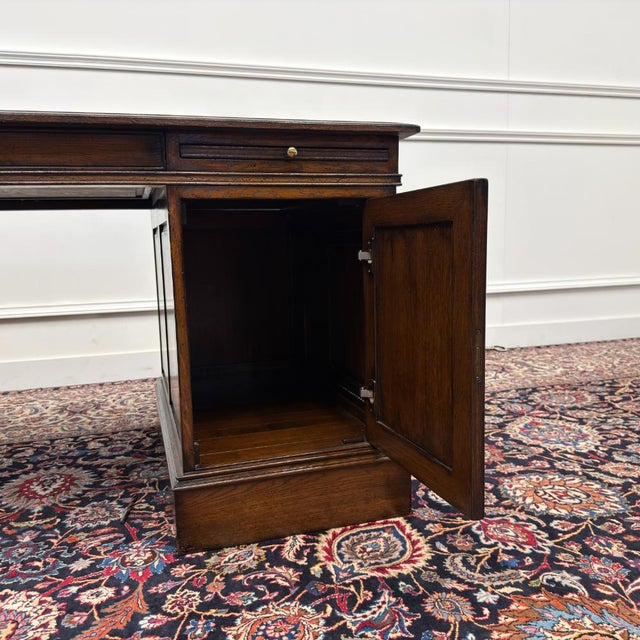 Classic English Chesterfield Desk in Brown Leather from RAC For Sale - Image 15 of 18