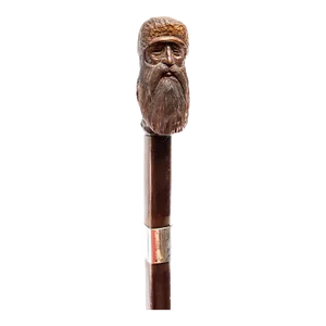 Early 20th Century Americana Folk Art Carved Old Man Cane or Walking Stick