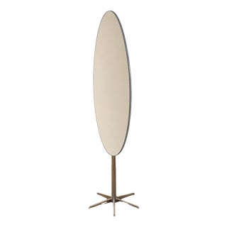 Vintage Adjustable Floor Mirror in Chrome, 1970s For Sale