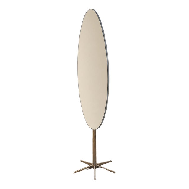 Vintage Adjustable Floor Mirror in Chrome, 1970s For Sale