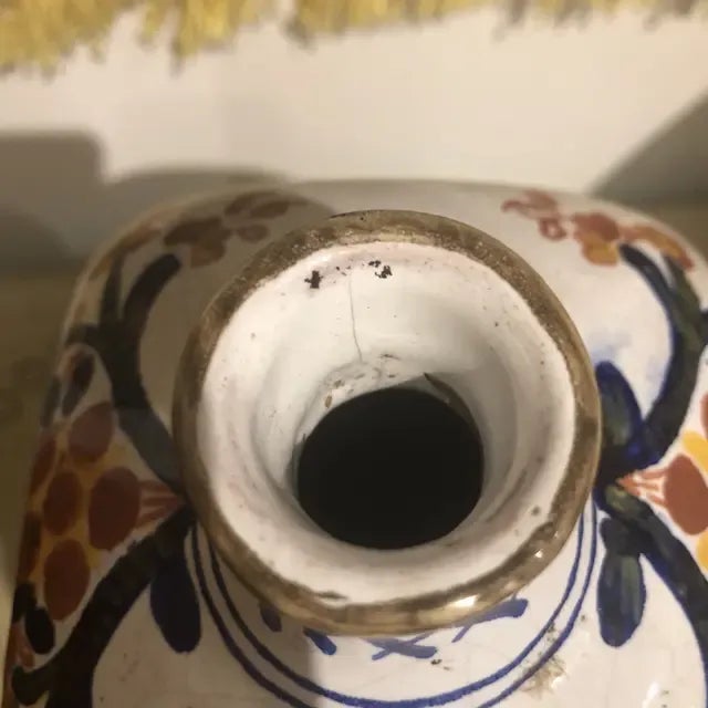 1990s 1990s Italian Hand Painted Ceramic Bottle For Sale - Image 5 of 11