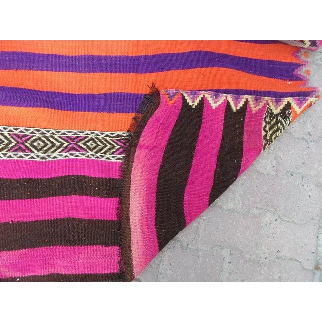 Mid 20th Century 1960s Turkish Striped Kilim Runner For Sale - Image 5 of 6