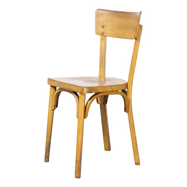 French Honey Beech Bentwood Dining Chair from Baumann, 1950s For Sale