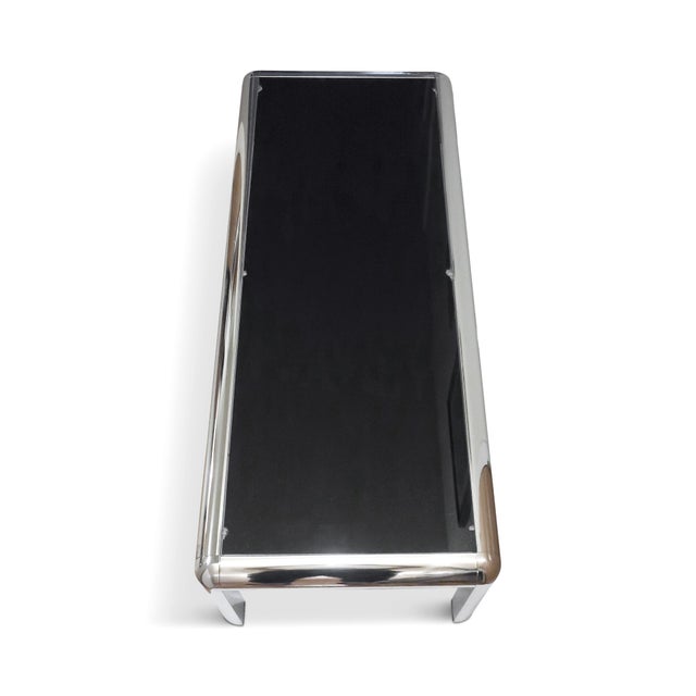 John Mascheroni 1970s Chrome and Glass Coffee Table For Sale - Image 4 of 8