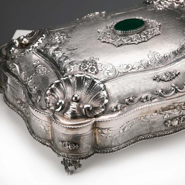 Silver Box with Plant and Floral Motifs For Sale - Image 4 of 16