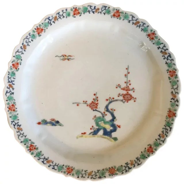 Antique 18th Century Japanese Kakiemon Porcelain Plate Decorated with Flowering Plum Tree For Sale - Image 11 of 11