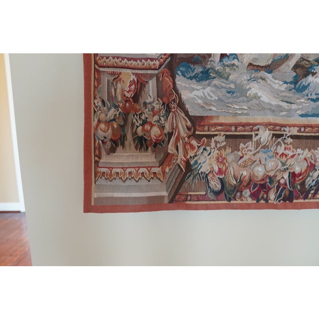 Red Vintage Tapestry Depicting Angels For Sale - Image 8 of 18