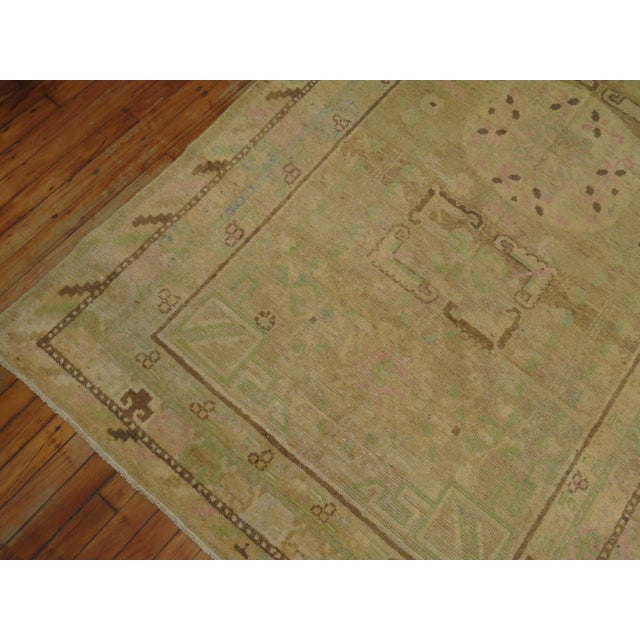 Yellow Pastel Antique Khotan Rug with Camel Background For Sale - Image 8 of 18