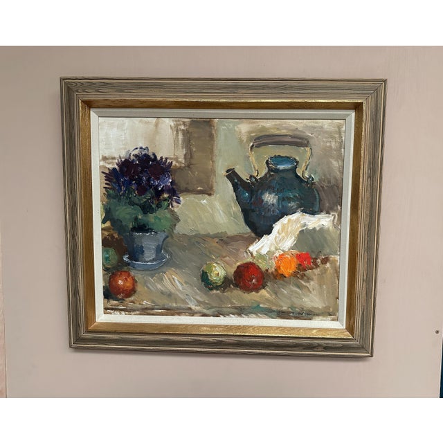 Karl Gustav Strandberg, Still Life with Kettle, 1960s, Oil Painting on Canvas, Framed For Sale - Image 15 of 18