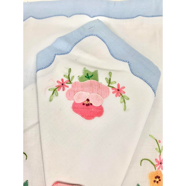 Vintage Floral Appliqué Placemats With Napkins-Set of 12 For Sale In New Orleans - Image 6 of 13