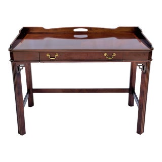 Vintage Lane Furniture Chinese Chippendale Mahogany Writing Desk For Sale