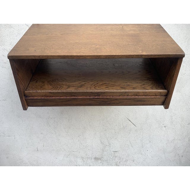 Spanish Wall Shelf in Massive Oak with a Pull-Out Shelf, 1970s For Sale - Image 6 of 18