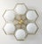 Fabio Ltd 21st Century Hive Satin Brass Matte White Murano Flush Mount by Fabio LTD For Sale - Image 4 of 9