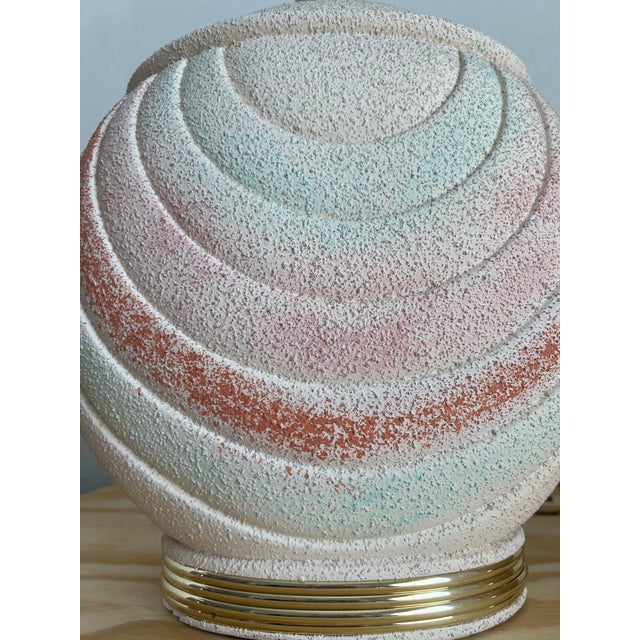 Vintage Art Deco Style Lamp in Rainbow Muted Hues - a Pair For Sale - Image 4 of 12