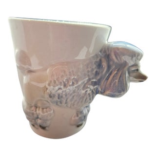 Vintage Poodle Coffee Mug Hand Painted 3-D Made For Sale