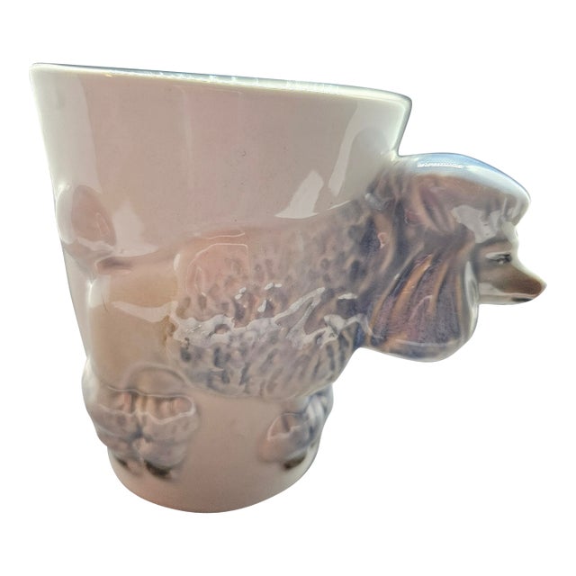 Vintage Poodle Coffee Mug Hand Painted 3-D Made For Sale