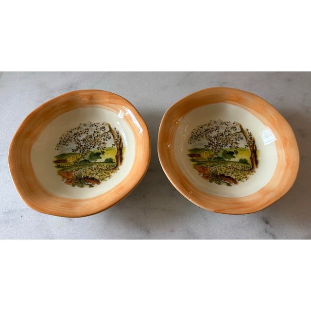 Late 20th Century Vintage Italian Hand Painted Pasta Bowls by Ceramiche Tadinate - a Pair For Sale - Image 5 of 9