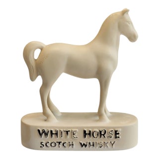 1950s MCM English White Horse Whiskey Pub Advertising Figurine For Sale