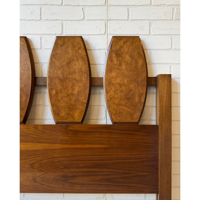 Super rare king size walnut and Burl 1960s headboard This gorgeous piece is in fantastic condition and is ready to be...