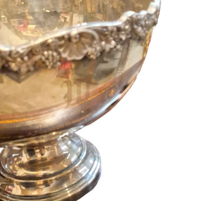 Art Nouveau A Vintage Silver Over Copper Punch Bowl 14" For Sale - Image 3 of 4