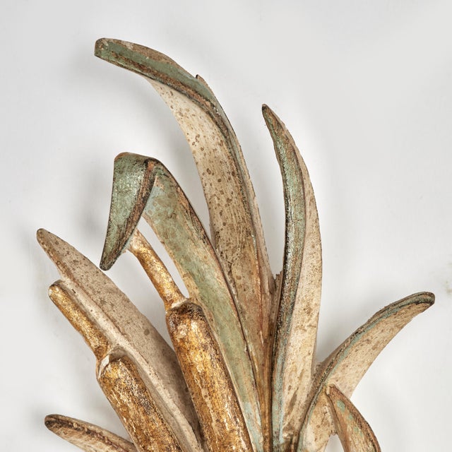 Traditional Antique Italian Three Piece Sconce Set With Seashell and Cat Tails For Sale - Image 3 of 11