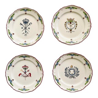 Saint-Amand 'A Ca Ira" French Revolution Plates, Set of 4 For Sale