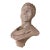 A compelling architectural concrete bust modeled in classical style, with a rugged surface and softened contours that give...