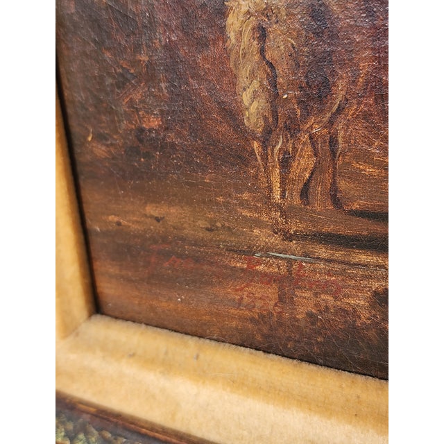 Antique European Painting With Figures and Animals For Sale - Image 9 of 17