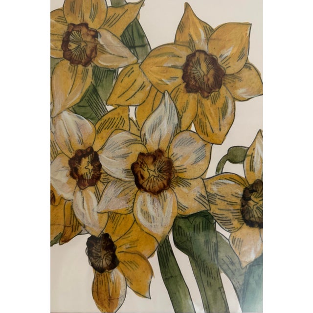 Set of 3 Lauren Galleries Framed Hand-Embellished Botanical Floral Prints For Sale - Image 4 of 11