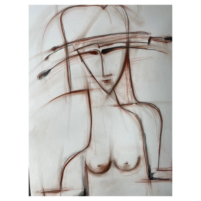 André Ferrand, Akiko, 1980s, Mixed Media on Paper For Sale