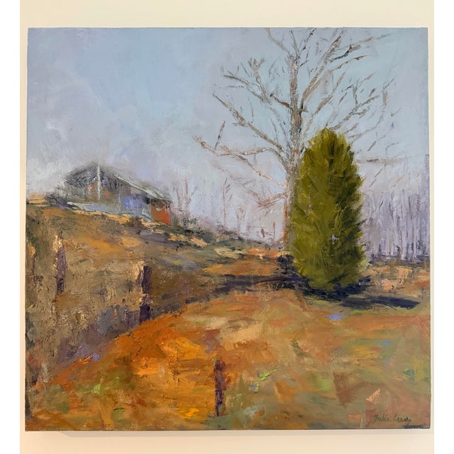 Traditional Strangers Passing Through Impressionist Oil Painting For Sale - Image 3 of 3