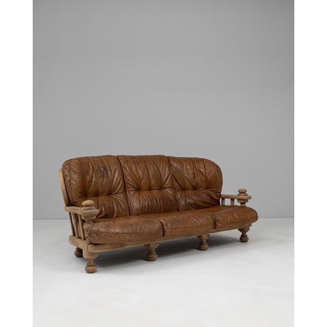 20th Century Belgian Leather Sofa For Sale - Image 18 of 18
