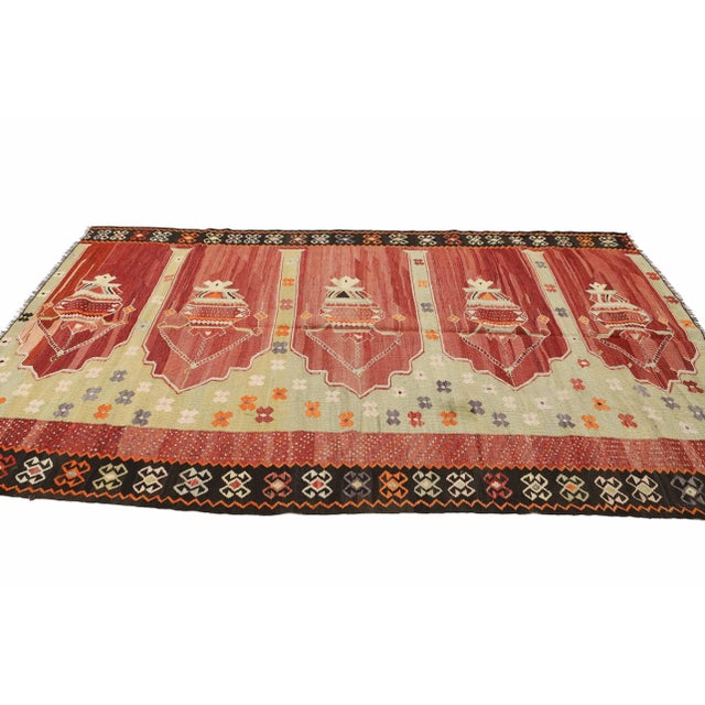 Vintage Turkish Prayer Kilim Rug For Sale - Image 4 of 7