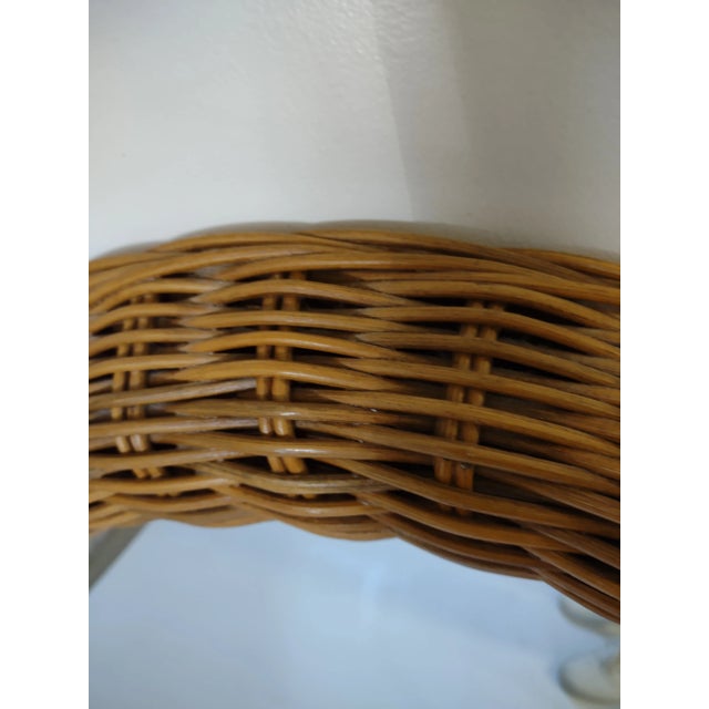 Wonderful Large Vintage Oval Wicker Mirror. High quality and excellent condition. Lovely old Patina.