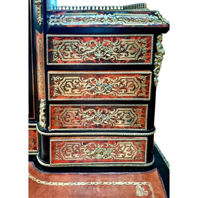 A Napoleon III Boulle Inlay “Bonheur Du Jour” Lady’s Desk For Sale In San Francisco - Image 6 of 17