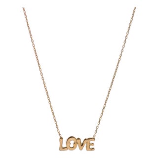 Love Letter Gold Necklace For Sale