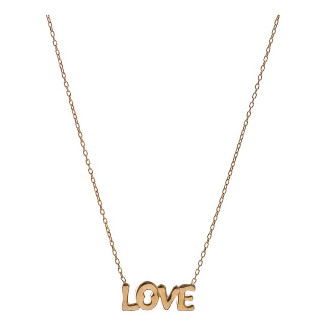 Love Letter Gold Necklace For Sale