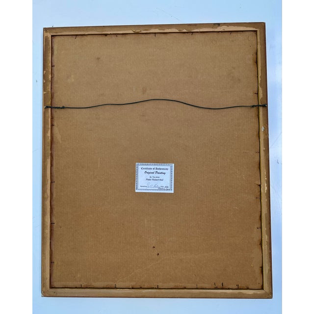 Peter Keil Colorful Vintage Framed Painting Titled "Majorca" Peter Keil For Sale - Image 4 of 5